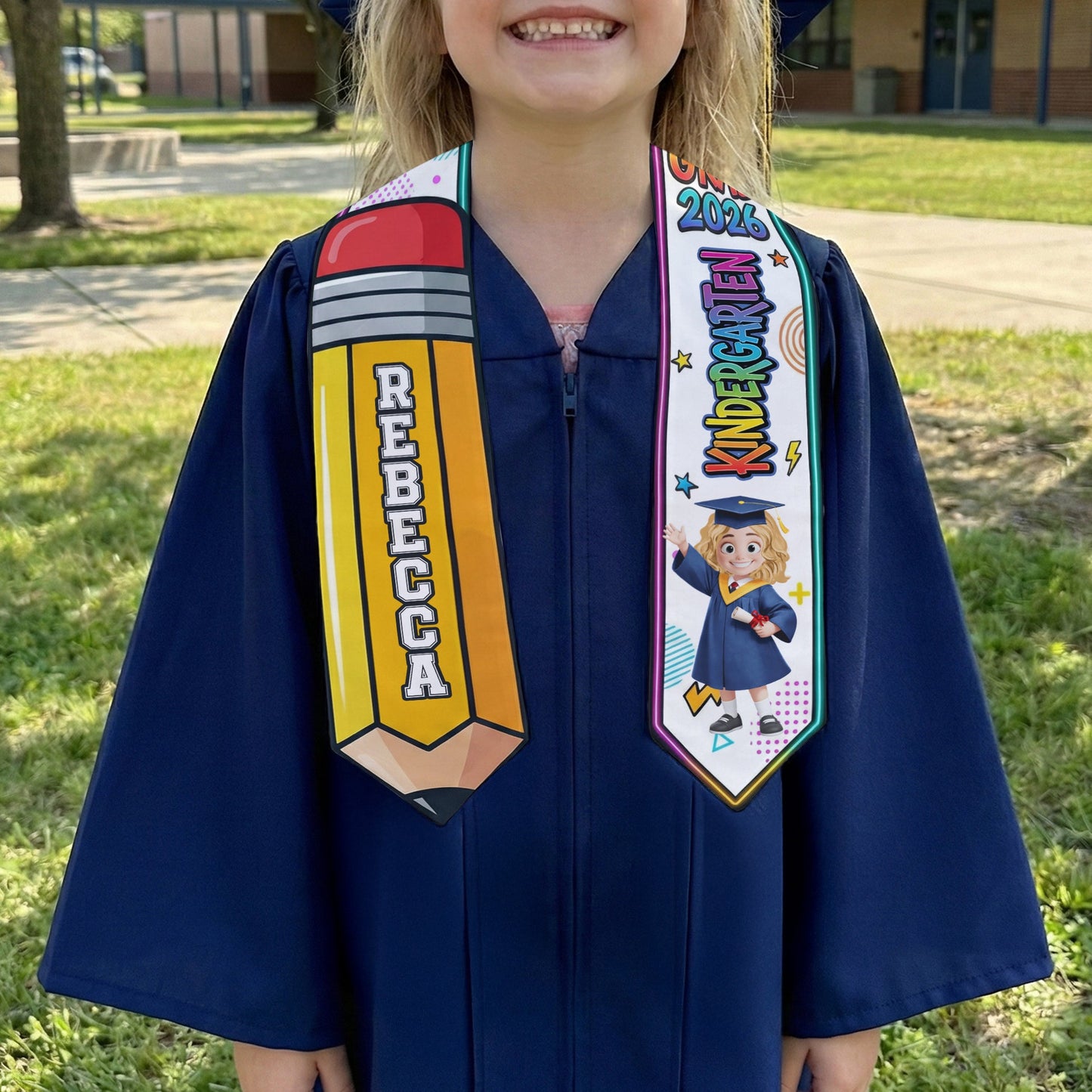 Preschool Kindergarten Graduation - Personalized Graduation Stole for Boy & Girl