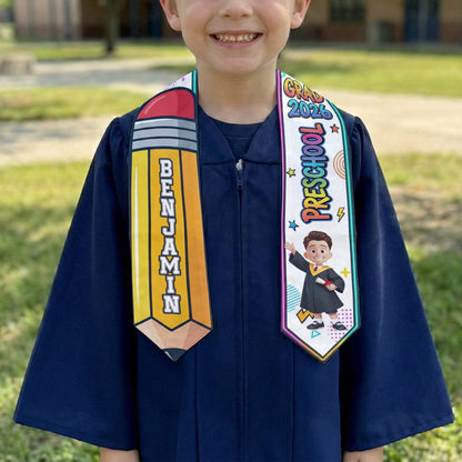 Preschool Kindergarten Graduation - Personalized Graduation Stole for Boy & Girl