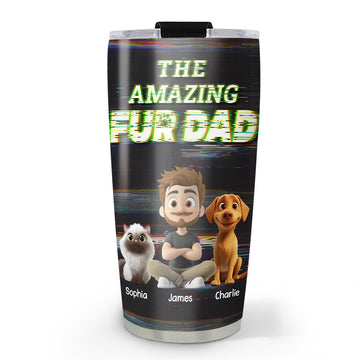 This Is Our Awesome Pet Dad - Personalized Custom 20oz Tumbler, Father Day Gift for Dog Dad Cat Dad