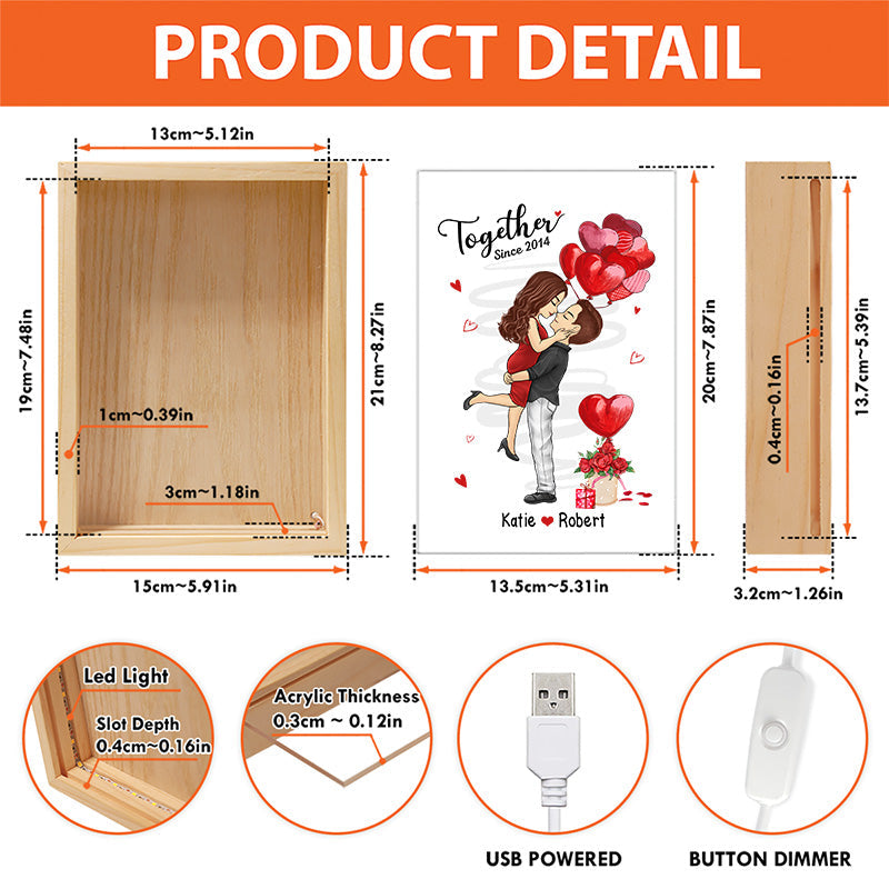 My Love Mine All Mine - Couple Personalized Custom Frame Light Box - Gift For Husband Wife, Anniversary