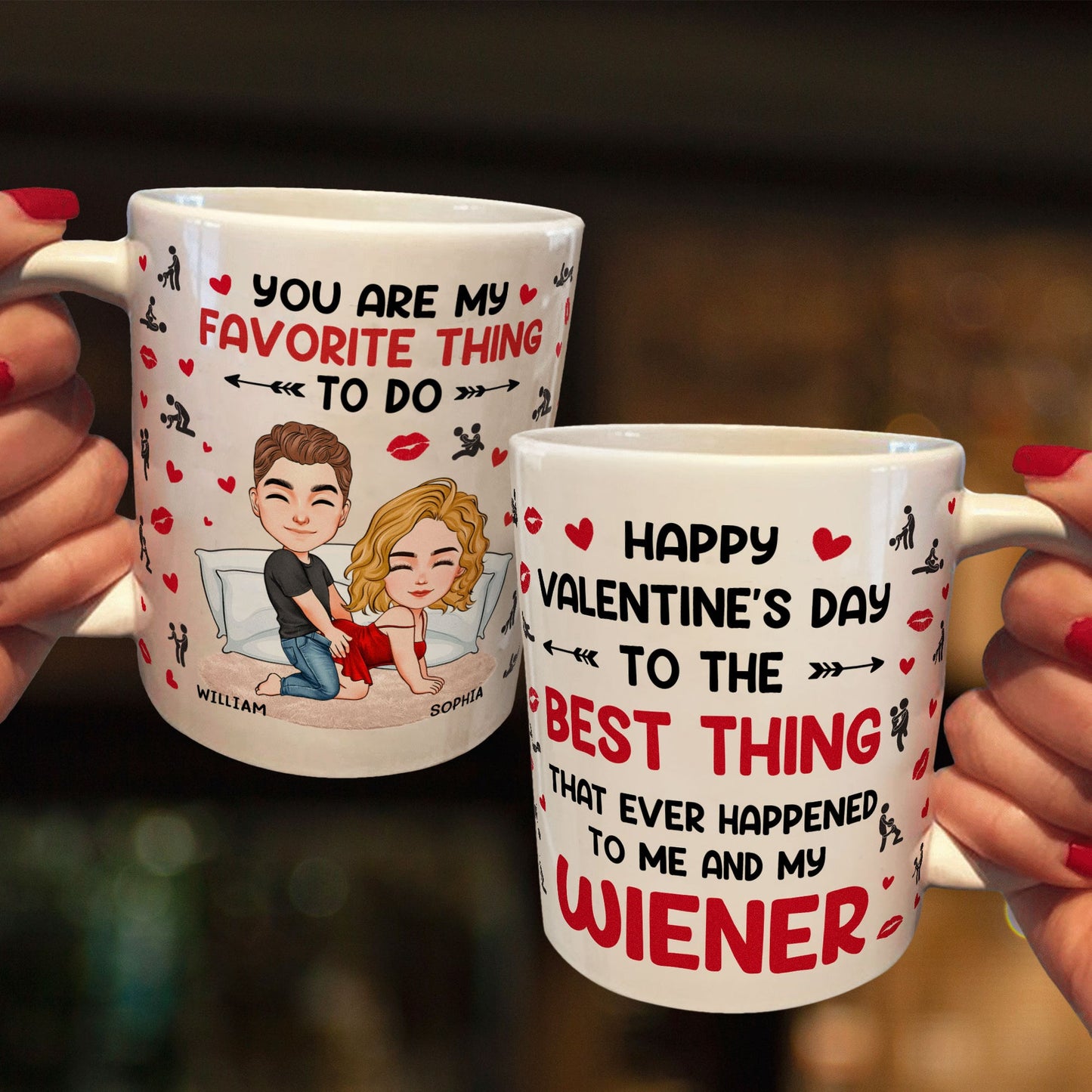 The Best Thing That Ever Happened To Me And My Wiener - Personalized Ceramic Mug, Gift for Wife, Girlfriend