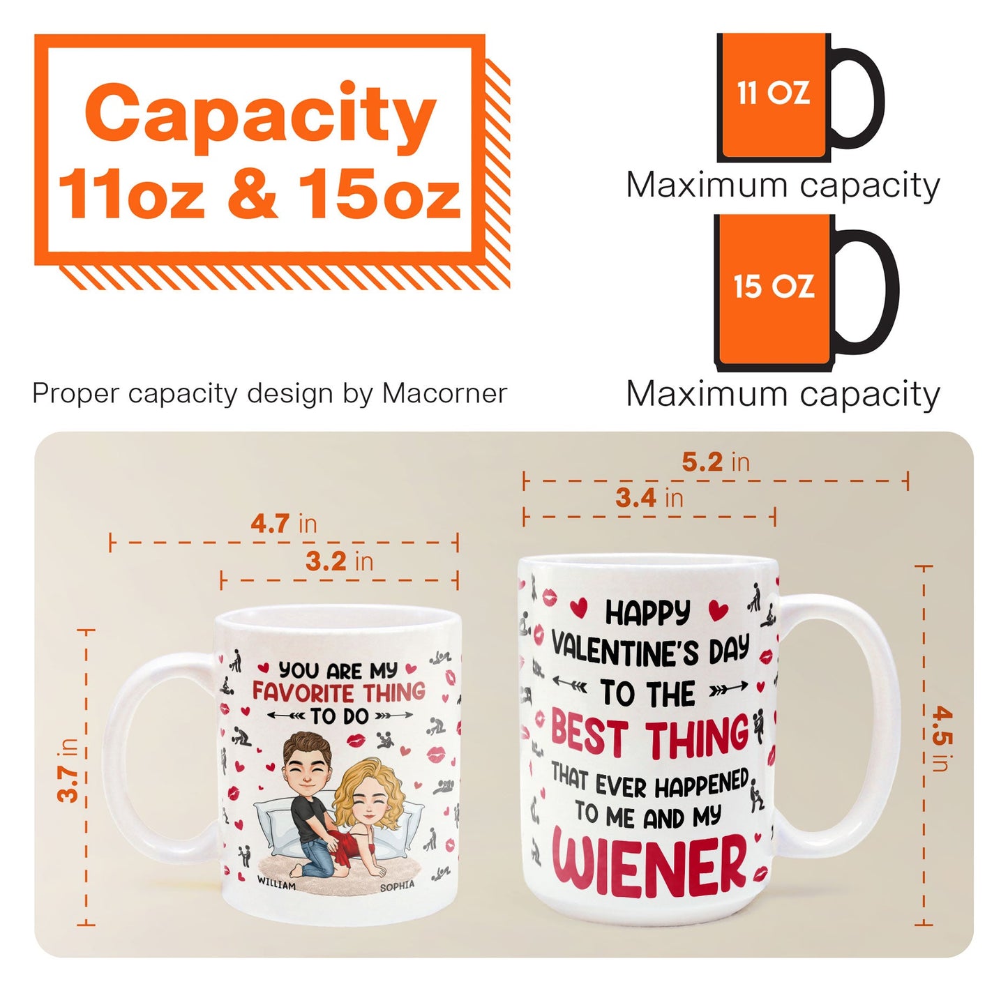 The Best Thing That Ever Happened To Me And My Wiener - Personalized Ceramic Mug, Gift for Wife, Girlfriend