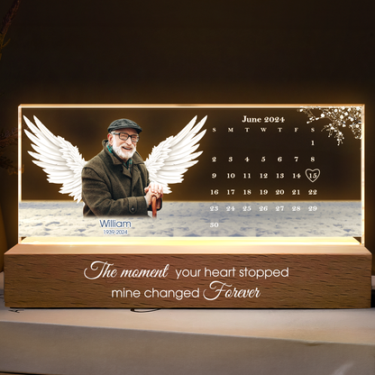 The Day God Called You Home - Personalized Photo LED Night Light, Custom Memorial Rectangle LED Light, Gift for Loss of Loved one
