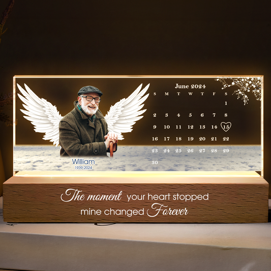 The Day God Called You Home - Personalized Photo LED Night Light, Custom Memorial Rectangle LED Light, Gift for Loss of Loved one