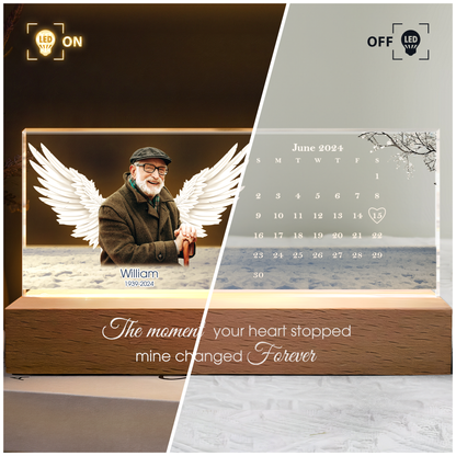 The Day God Called You Home - Personalized Photo LED Night Light, Custom Memorial Rectangle LED Light, Gift for Loss of Loved one