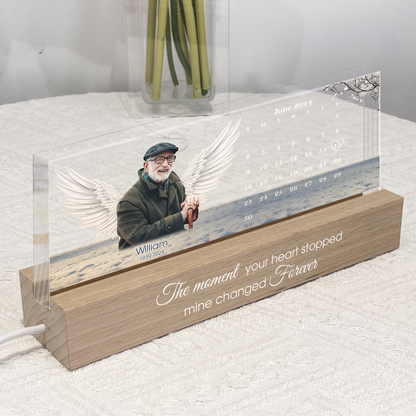 The Day God Called You Home - Personalized Photo LED Night Light, Custom Memorial Rectangle LED Light, Gift for Loss of Loved one