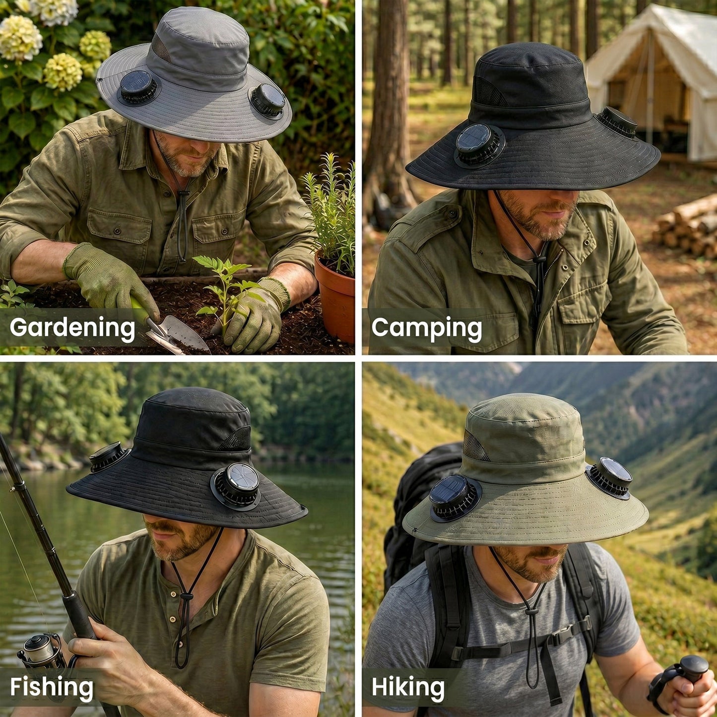 The Man, The Myth, The Gardening Legend - Personalized Solar Fan Hat