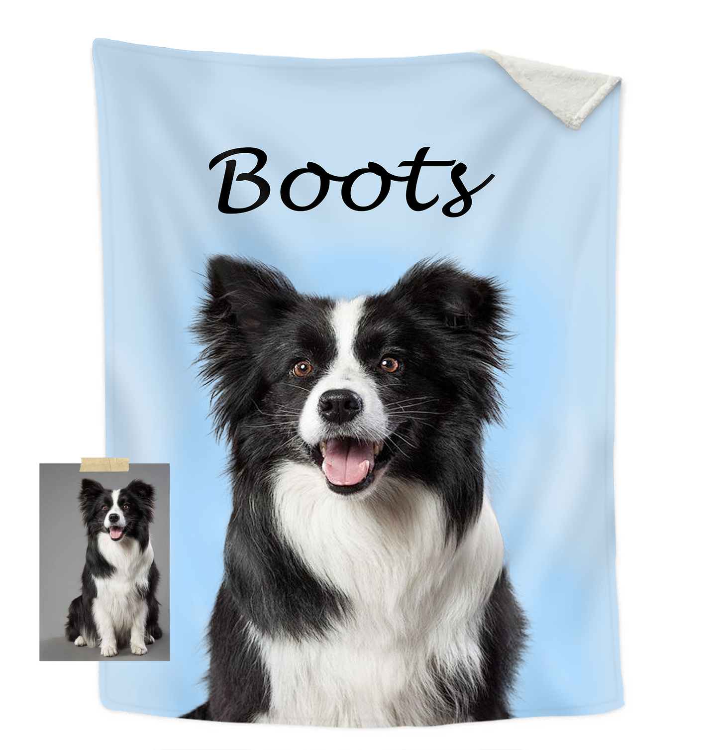 Custom Pet Photo Blanket, Personalized Dog Portrait Blanket, Pet Memorial Gift, Cat Picture Blanket