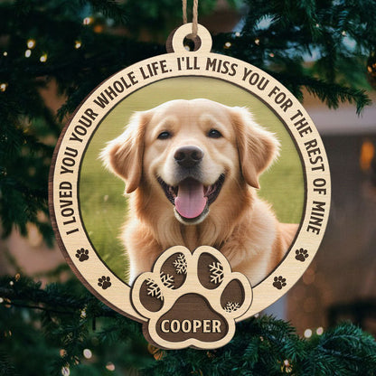 Custom Photo A Dog’s Love Is Forever - Memorial Personalized Custom Ornament - Wood Custom Shaped - Christmas Gift, Sympathy Gift For Pet Owners, Pet Lovers