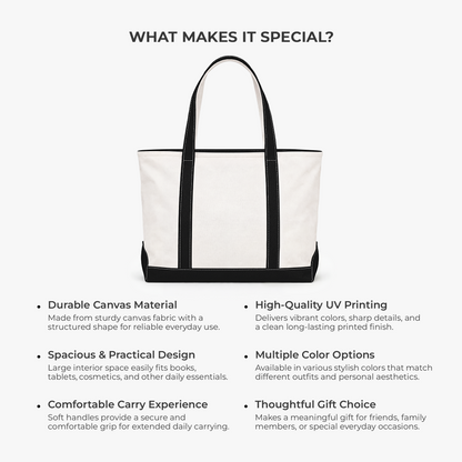 Teacher Name Canvas Tote Bag - Personalized Teacher Gifts, Back To School Teacher Bag