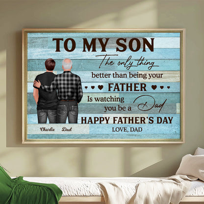 To My Son Happy Father's Day - Personalized Poster - Heartfelt Father's Day Gift For Son