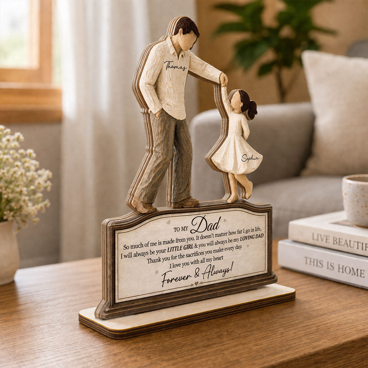 Will Always Be Your Little Girl Father & Daughter Dancing - Personalized 2-Layered Wooden Plaque - Sentimental Father's Day Gift From Daughter