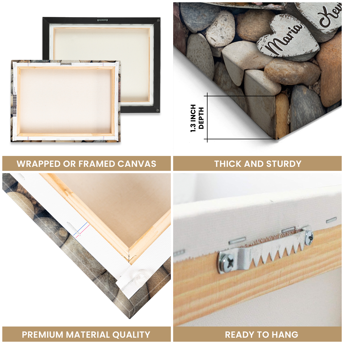 When I Tell You I Love You – Anniversary Gift Heart-Shaped Stone Background Canvas Print