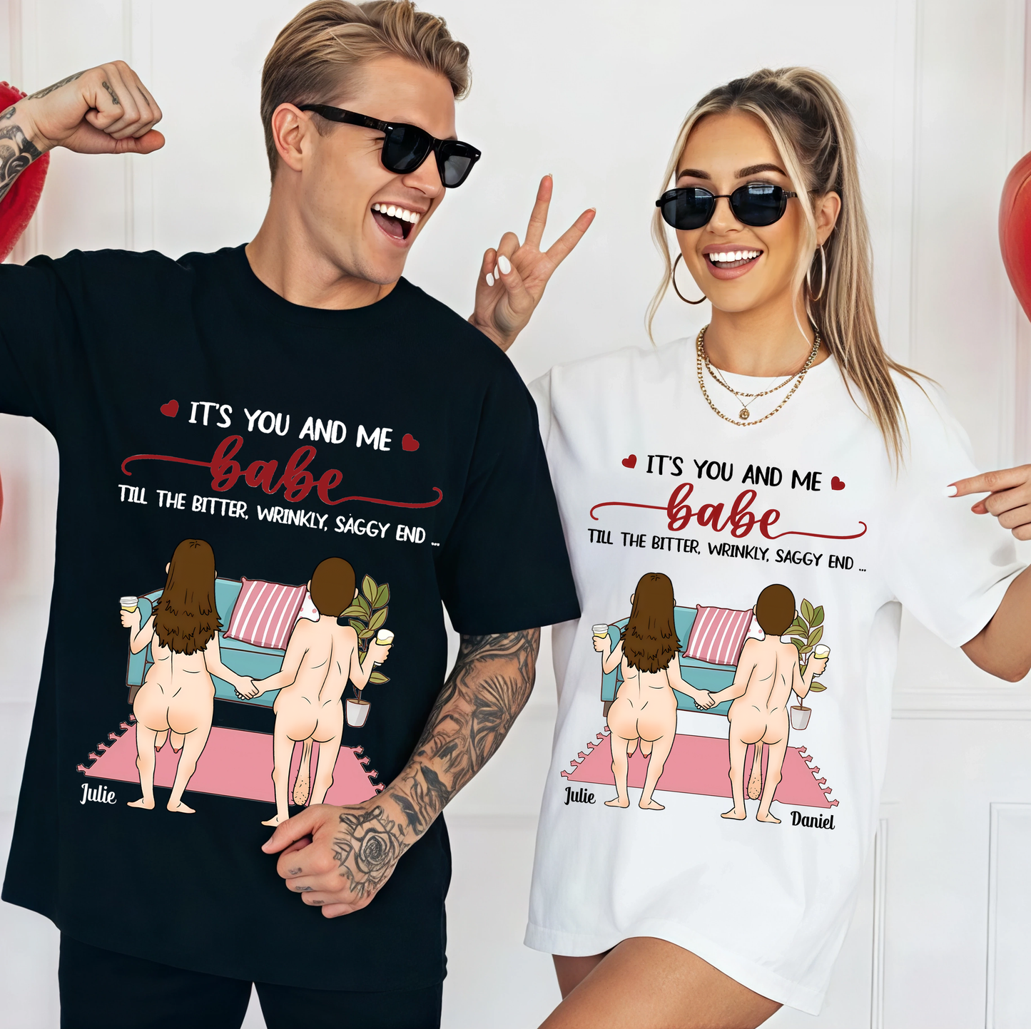 It's You And Me, Babe - Couple Personalized Custom T-shirt, Sweatshirt, Hoodie - Gift For Husband Wife, Anniversary