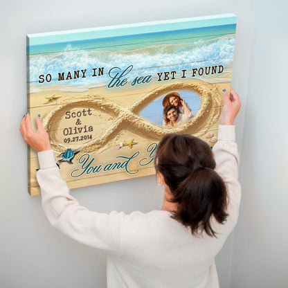 So Many In The Sea – Romantic Beach Infinity Sand Custom Photo Canvas Wall Art