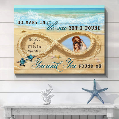So Many In The Sea – Romantic Beach Infinity Sand Custom Photo Canvas Wall Art