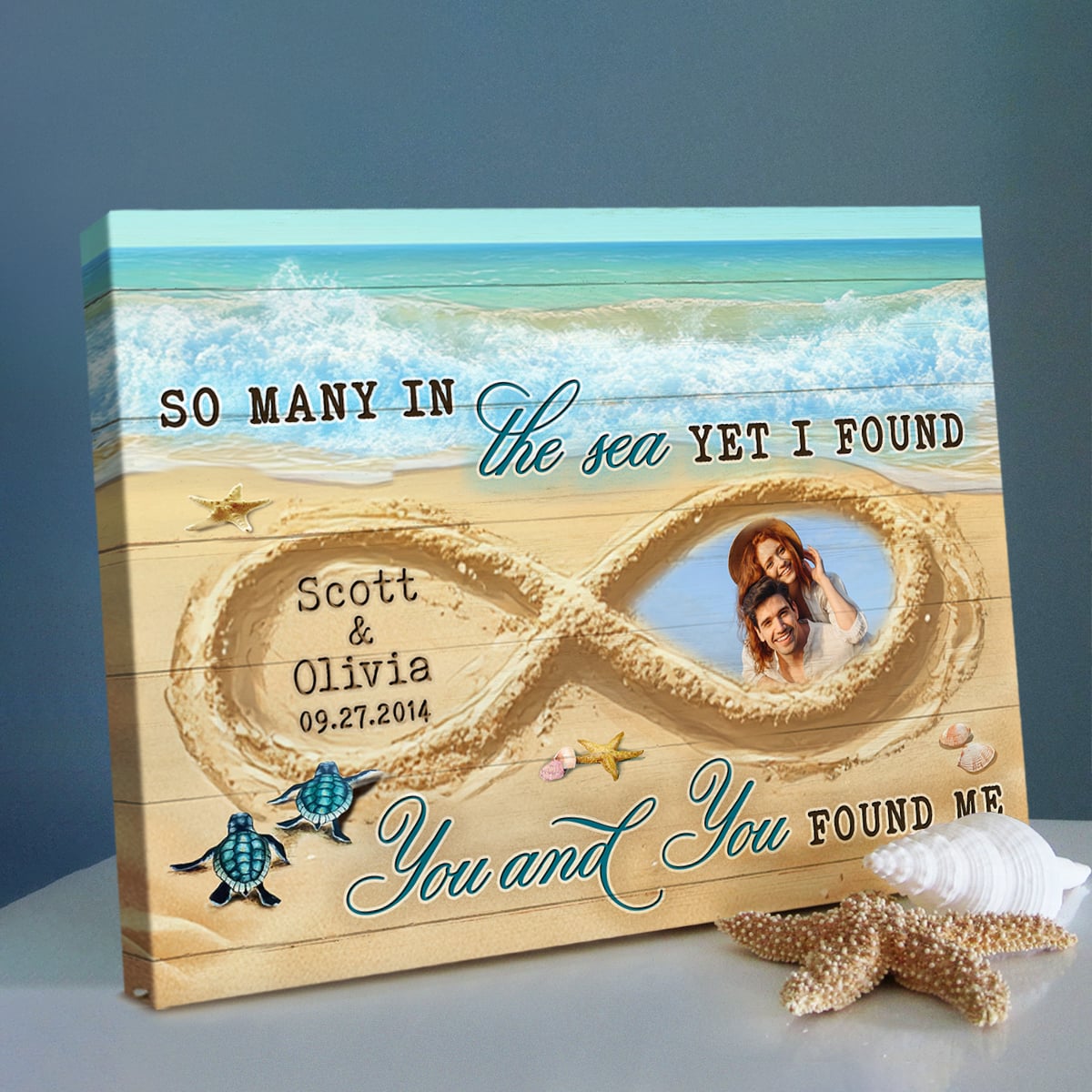 So Many In The Sea – Romantic Beach Infinity Sand Custom Photo Canvas Wall Art