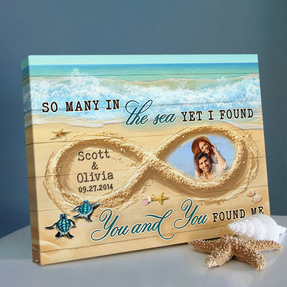 So Many In The Sea – Romantic Beach Infinity Sand Custom Photo Canvas Wall Art