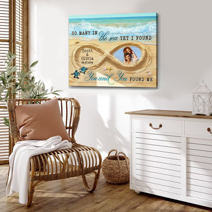 So Many In The Sea – Romantic Beach Infinity Sand Custom Photo Canvas Wall Art