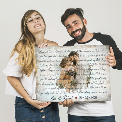 Best Lyrics Song Gift With Custom Photo Gift For Anniversary Canvas Print