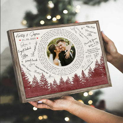 Music Lyrics Guest Book, Custom Song And Guest Book Canvas, Wedding Guest Book, Song Vinyl Lyrics, Anniversary Gift, Couple Gift