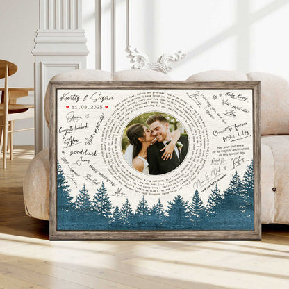 Music Lyrics Guest Book, Custom Song And Guest Book Canvas, Wedding Guest Book, Song Vinyl Lyrics, Anniversary Gift, Couple Gift