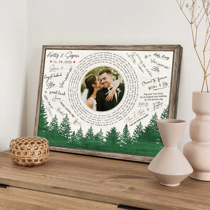 Music Lyrics Guest Book, Custom Song And Guest Book Canvas, Wedding Guest Book, Song Vinyl Lyrics, Anniversary Gift, Couple Gift