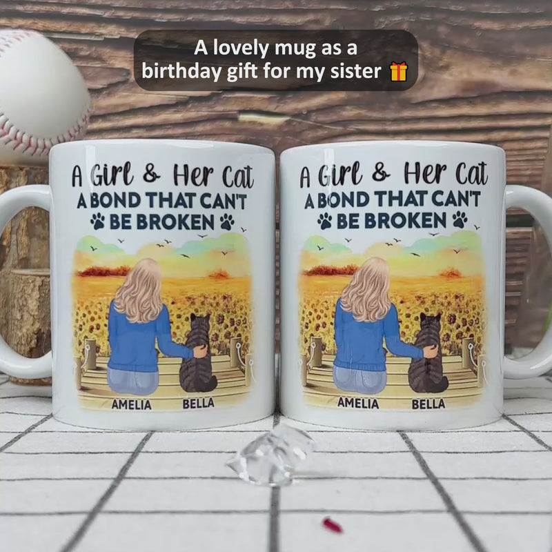 A Bond That Can't Be Broken - Gift For Cat Lovers, Cat Mom, Cat Dad - Personalized Ceramic Mug
