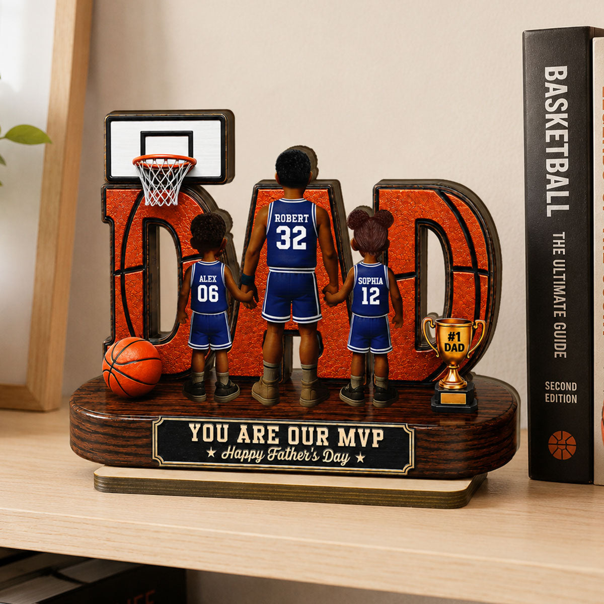 Basketball Dad Legend You Are Our MVP - Personalized 2-Layered Wooden Plaque - Unique Trending 2026 Father's Day Gift For Dad, Husband, Basketball Fans