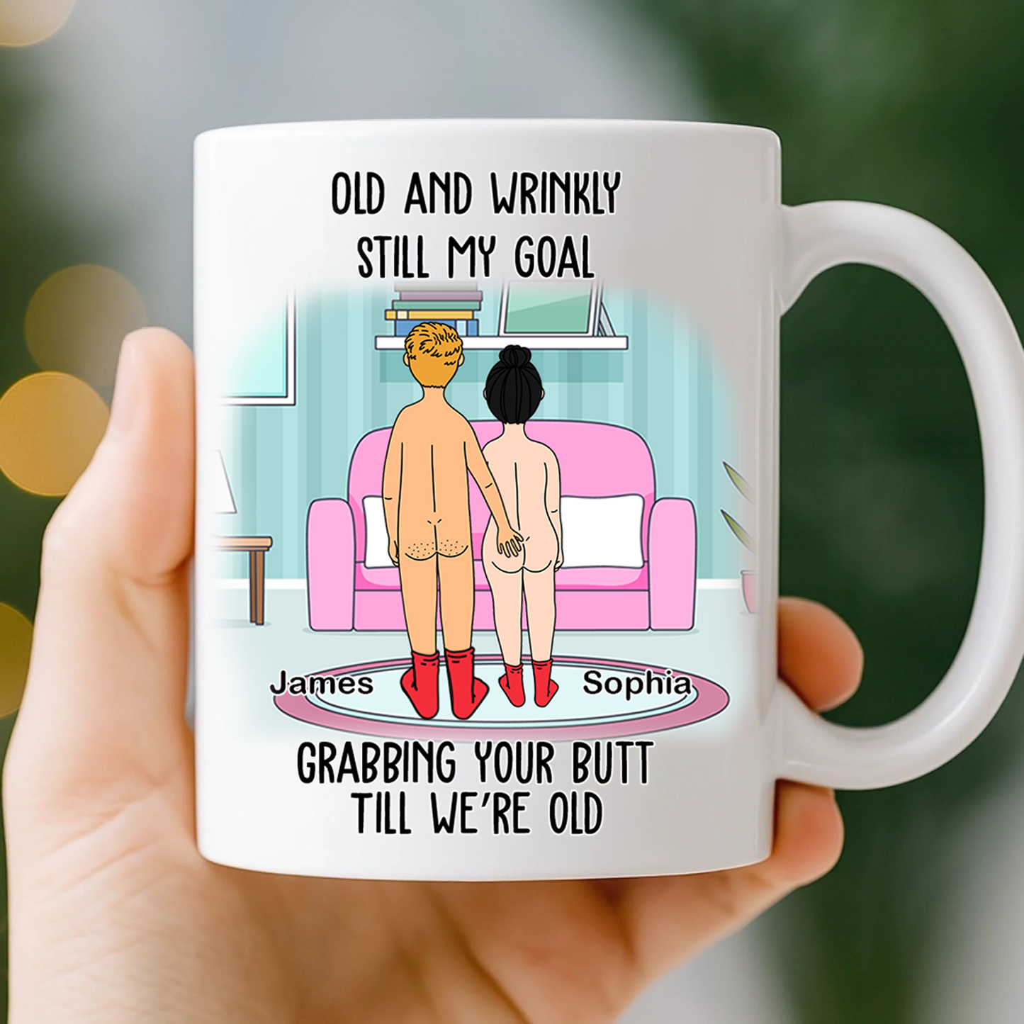 I Promise To Still Grab Your Butt - Personalized Ceramic Mug For Couples, Valentine Anniversary Birthday Gift for Him Her