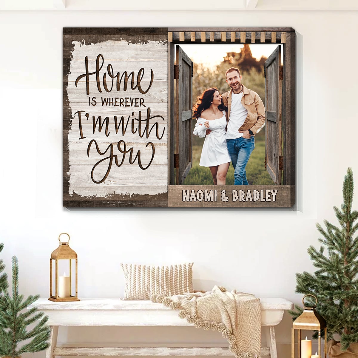 Customized Couple Photo Canvas Print Anniversary Gift Idea For Husband Wife
