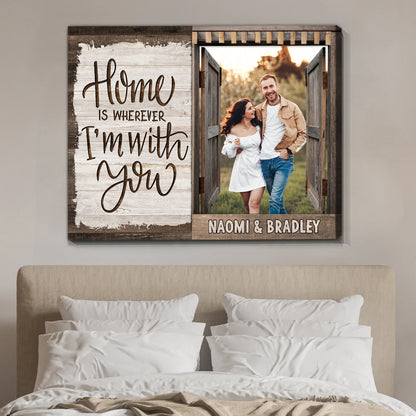 Customized Couple Photo Canvas Print Anniversary Gift Idea For Husband Wife