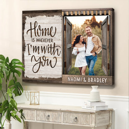 Customized Couple Photo Canvas Print Anniversary Gift Idea For Husband Wife
