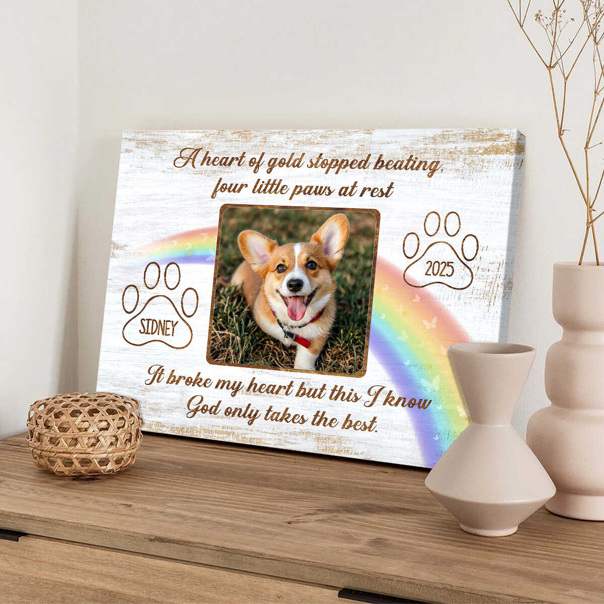 Customized Pet Memorial Canvas & Poster, Personalized Pet Loss Gift Ideas, Dog Memoril Gift, Sympathy Gift