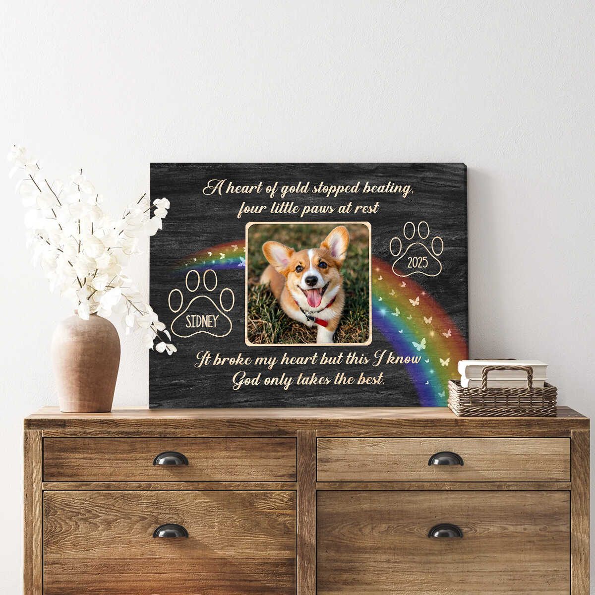 Customized Pet Memorial Canvas & Poster, Personalized Pet Loss Gift Ideas, Dog Memoril Gift, Sympathy Gift