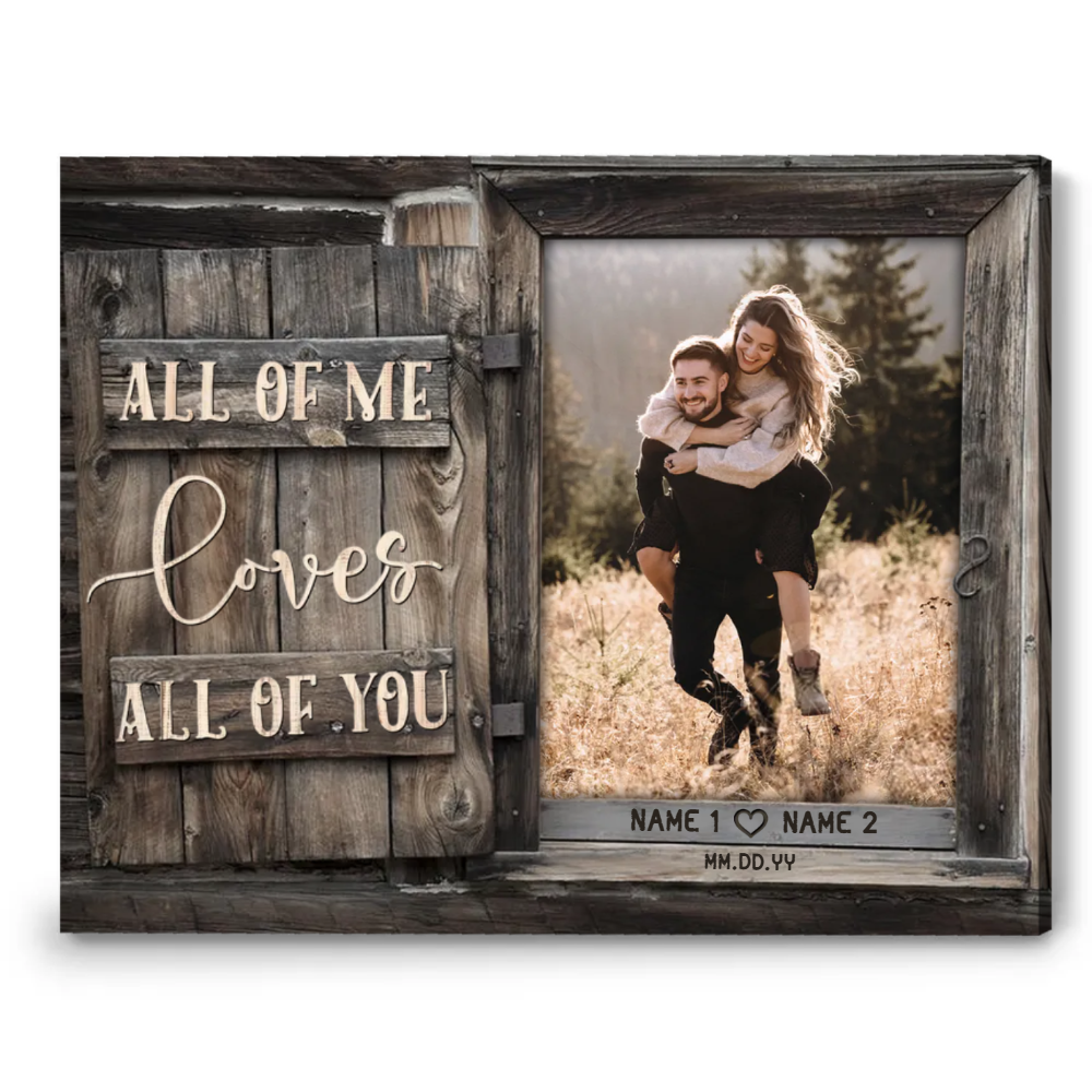 All of Me Canvas Print Personalized Wedding Gift for Couples