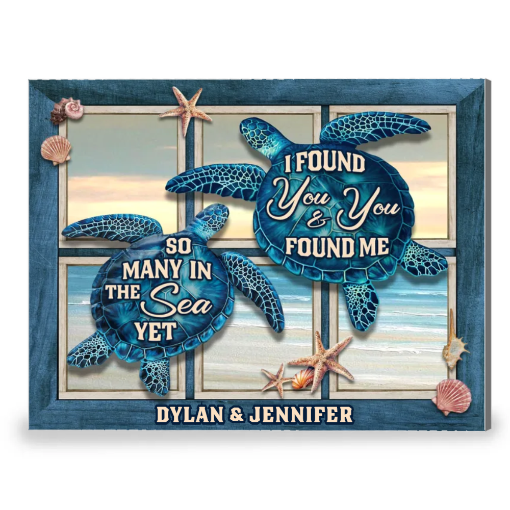 So Many in The Sea – Personalized Gifts For Couple Sea Turtle Beach House Canvas Wall Art