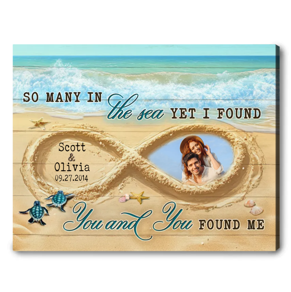 So Many In The Sea – Romantic Beach Infinity Sand Custom Photo Canvas Wall Art