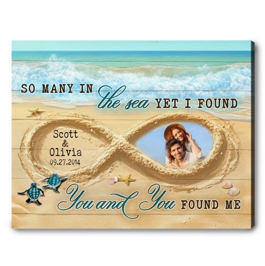 So Many In The Sea – Romantic Beach Infinity Sand Custom Photo Canvas Wall Art