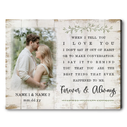Celebrating The Love Story Custom Canvas Photo Print For Couple