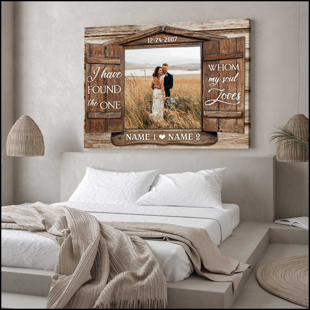 Personalized Photo Canvas with Message Window Frame