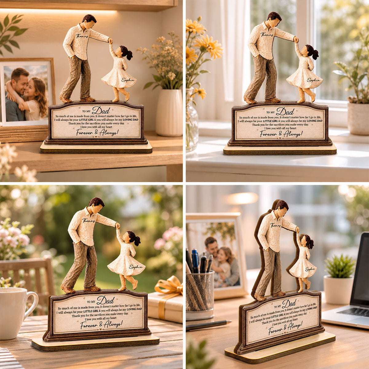 Will Always Be Your Little Girl Father & Daughter Dancing - Personalized 2-Layered Wooden Plaque - Sentimental Father's Day Gift From Daughter