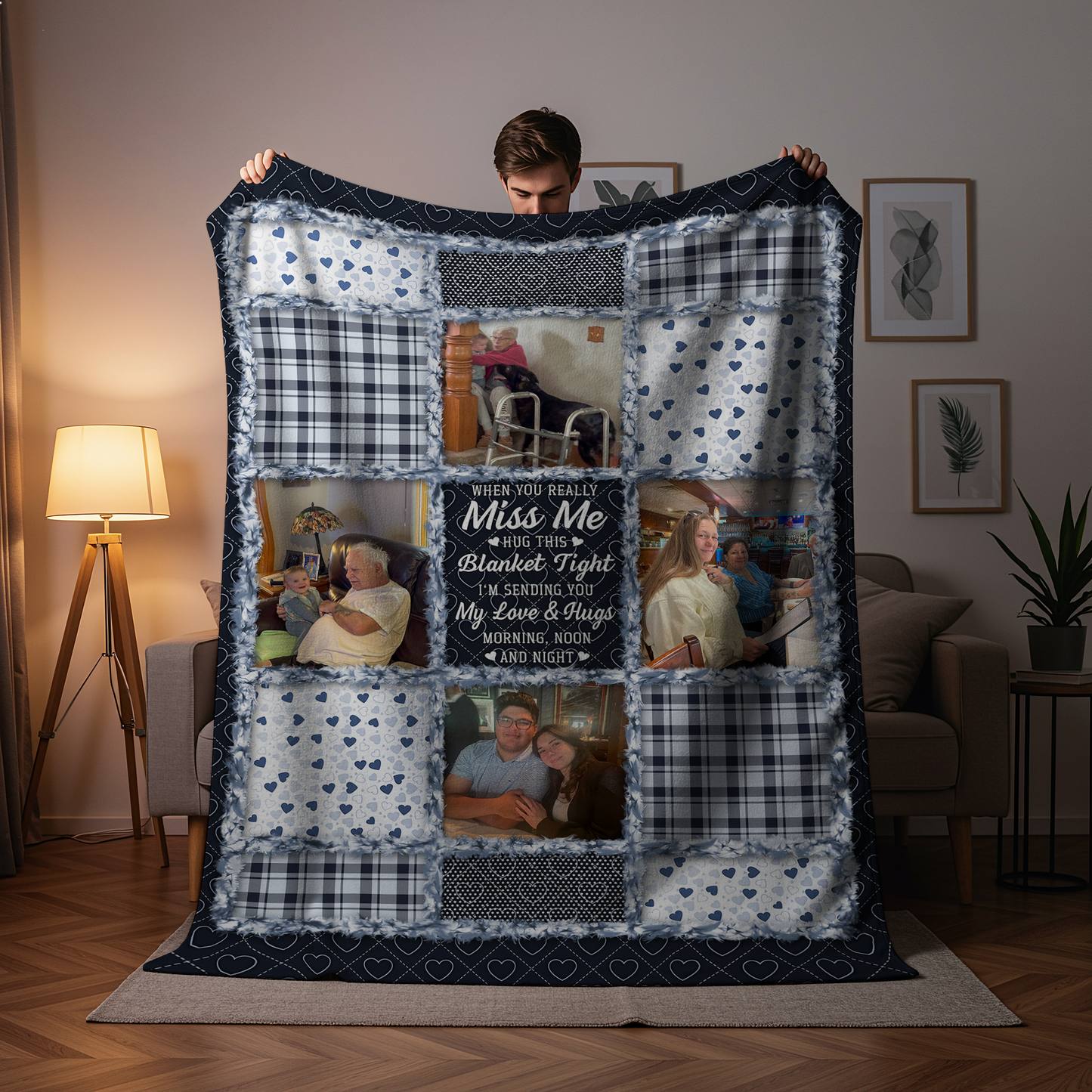 Custom When You Really Miss Me Hug This Blanket - Personalized Fleece Blanket, Sherpa Blanket, Valentine Anniversary Gift for Couple