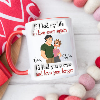 Love You So Much - Personalized Custom 3D Inflated Effect Accent Mug, Anniversary Valentine Gift for Wife & Husband, Old Couple Coffee Mug