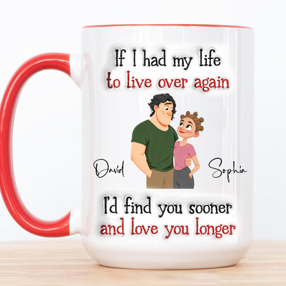Love You So Much - Personalized Custom 3D Inflated Effect Accent Mug, Anniversary Valentine Gift for Wife & Husband, Old Couple Coffee Mug