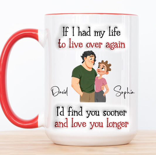 Love You So Much - Personalized Custom 3D Inflated Effect Accent Mug, Anniversary Valentine Gift for Wife & Husband, Old Couple Coffee Mug