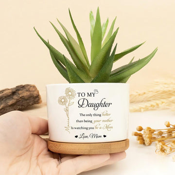 Personalized Mom to Daughter Gift Plant Pot, Custom Daughter Flower Ceramic Pot, Mother's Day Gift, Daughter Gift From Mama