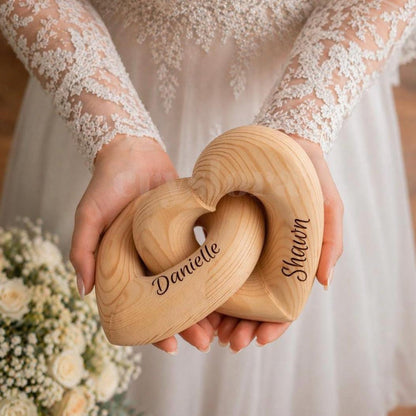 Romantic Couple - Personalized Infinity Heart Sculpture, Gift for Couple, Anniversary Gift