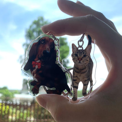 Personalized Pet Photo Acrylic Keychain, Custom Pet Memorial Gift, Dog Memorial Gift,Dog Keychain, Cat Keychain, Pet Photo Keyring
