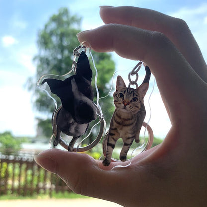 Personalized Pet Photo Acrylic Keychain, Custom Pet Memorial Gift, Dog Memorial Gift,Dog Keychain, Cat Keychain, Pet Photo Keyring